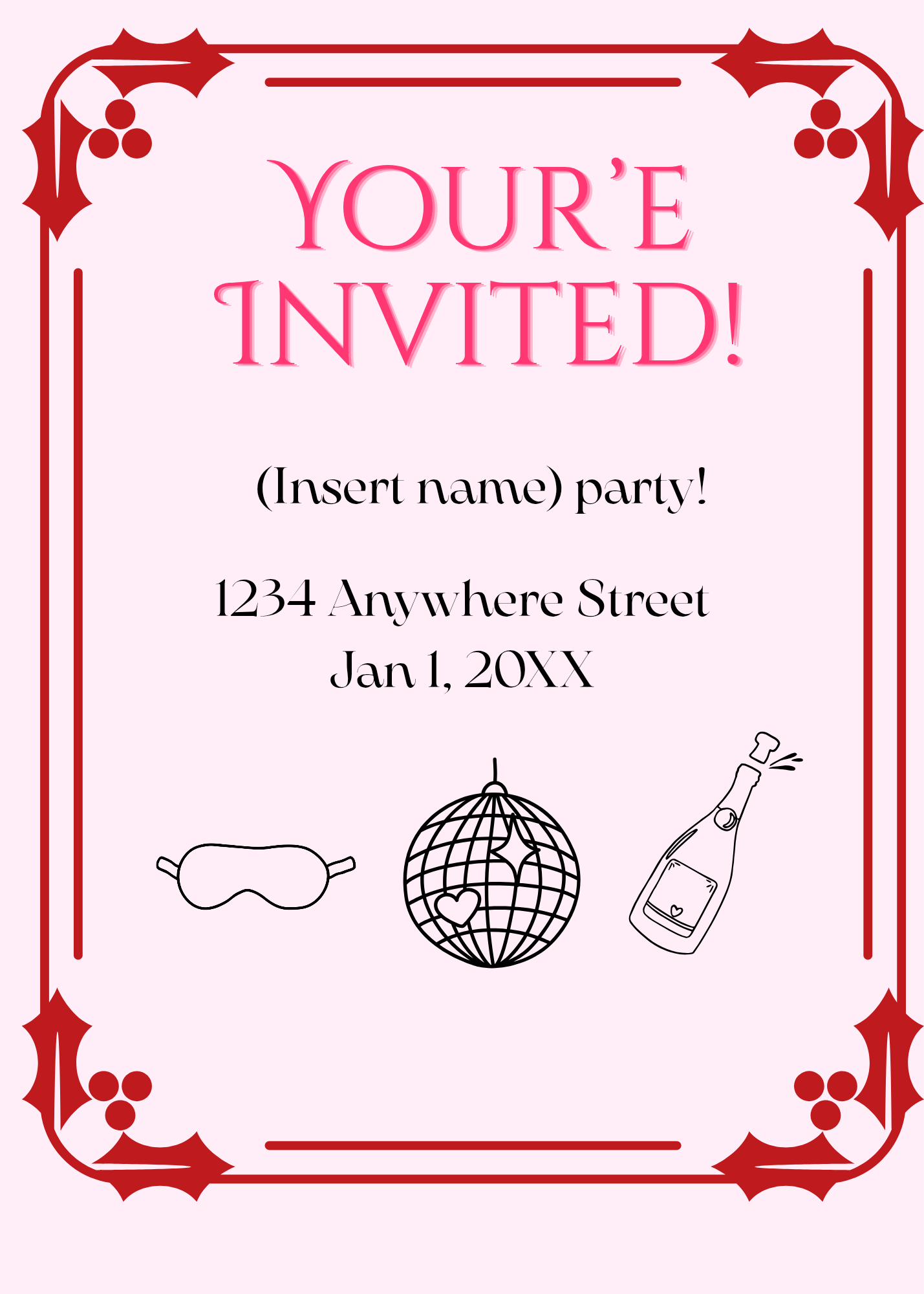 Pink invite template