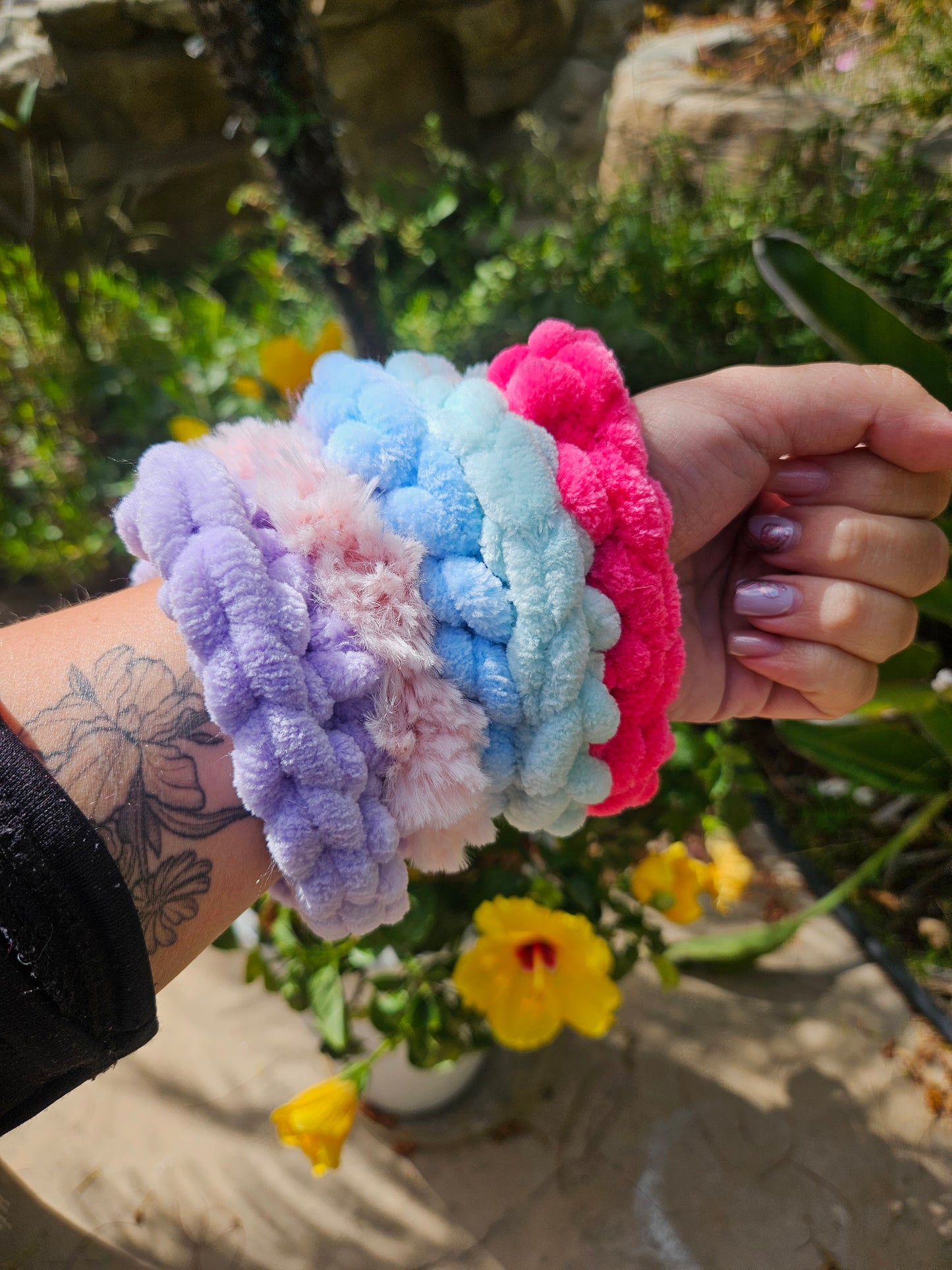 Blue scrunchies