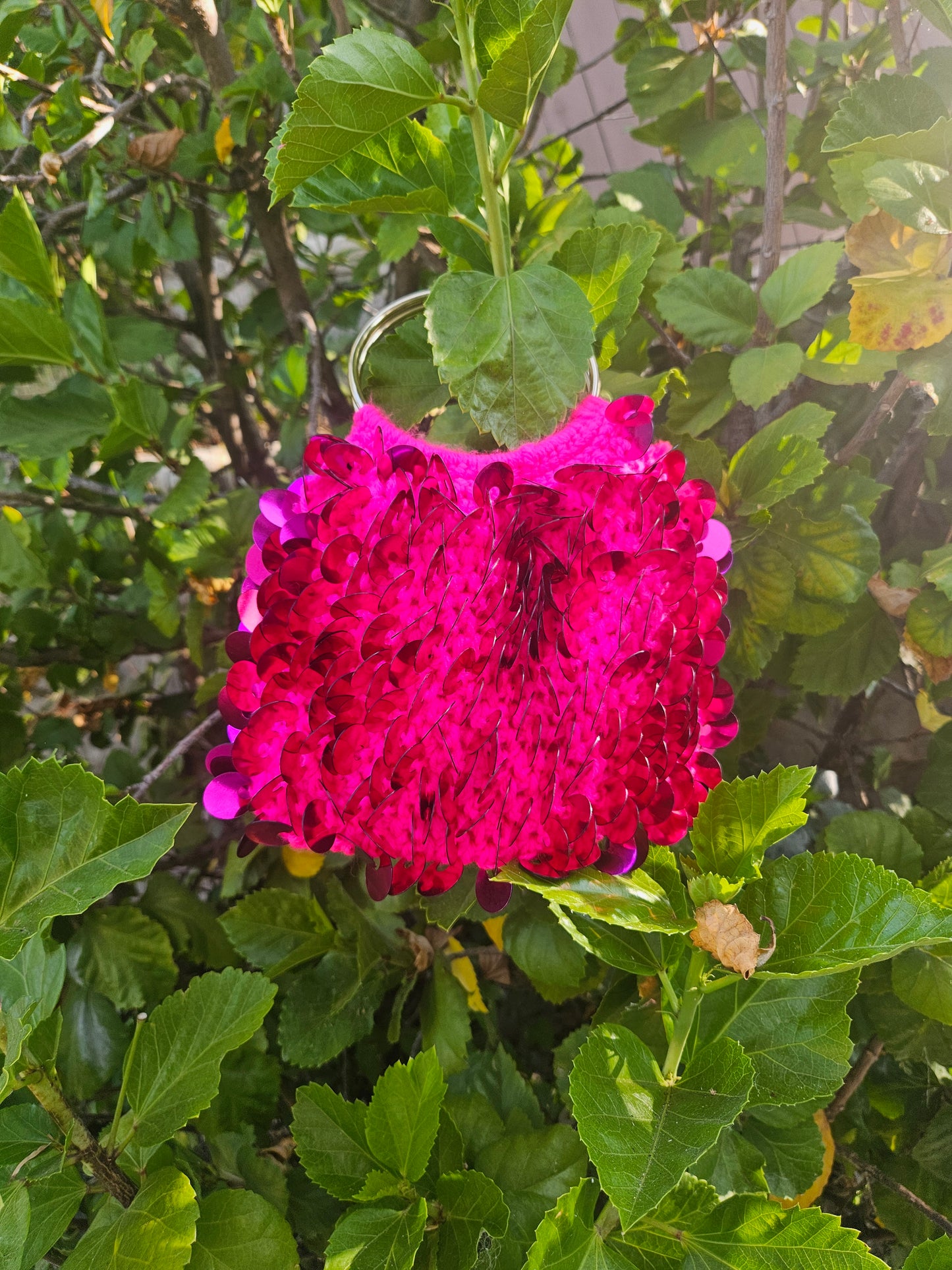 Pink sequin purse