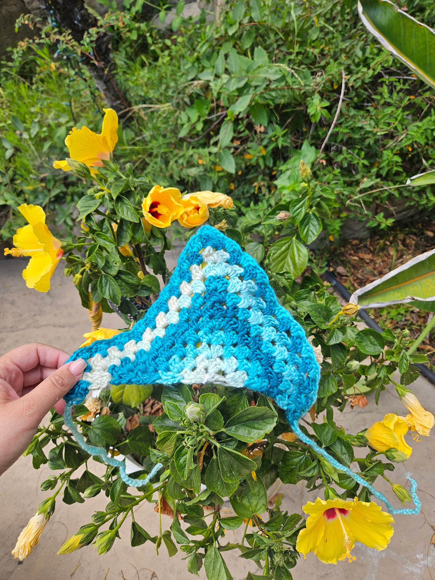 Blue hair bandana