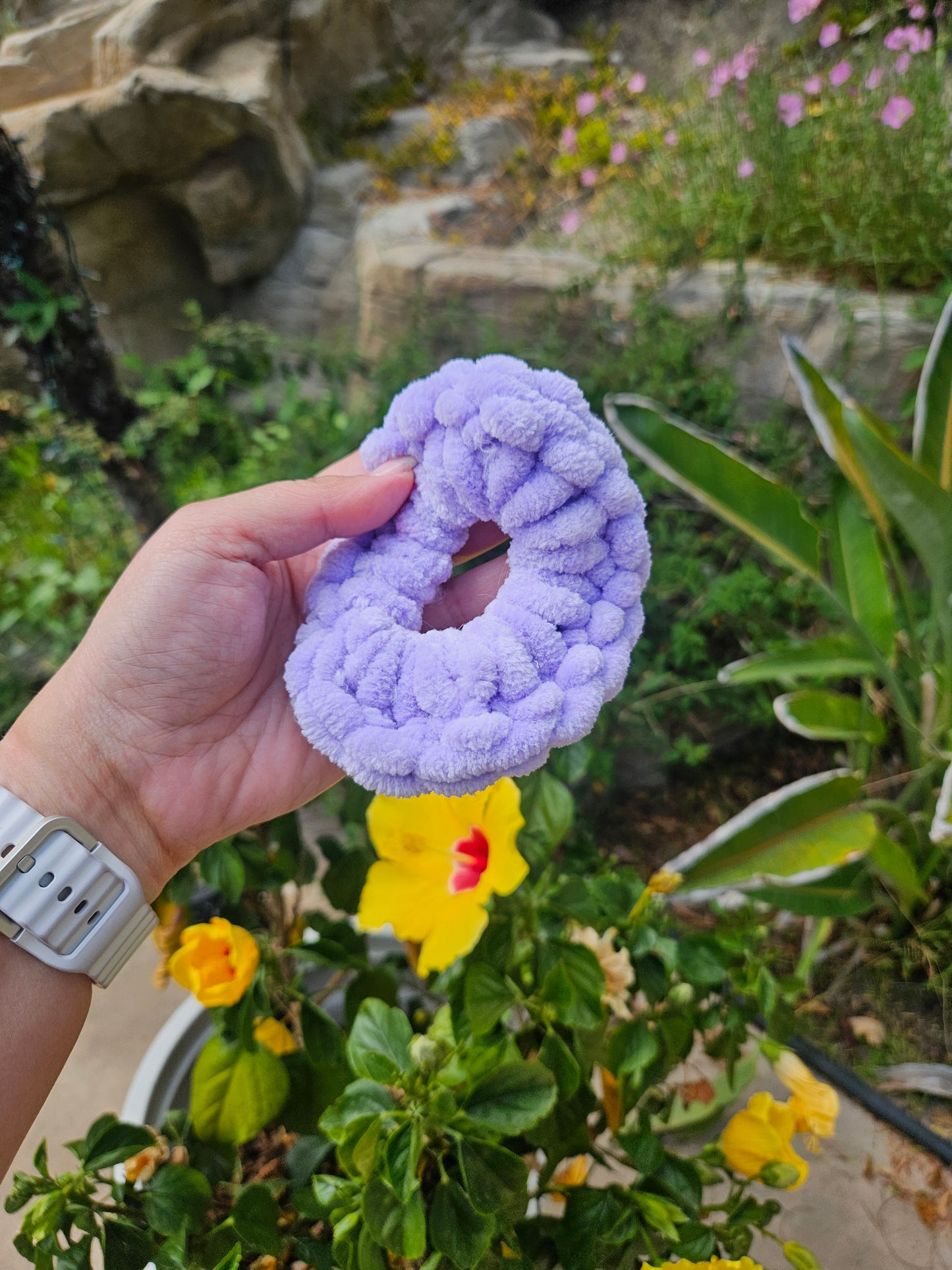 Purple scrunchies