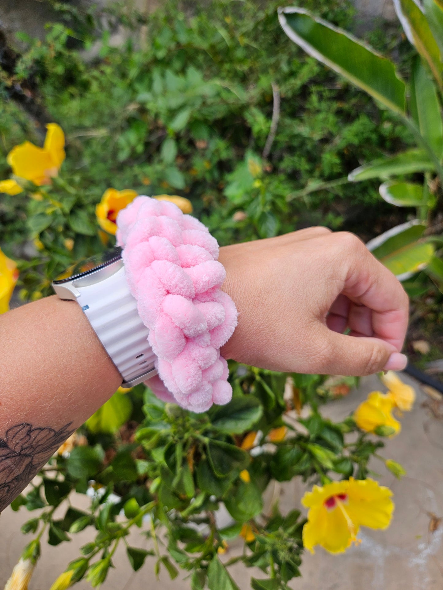Light pink scrunchies