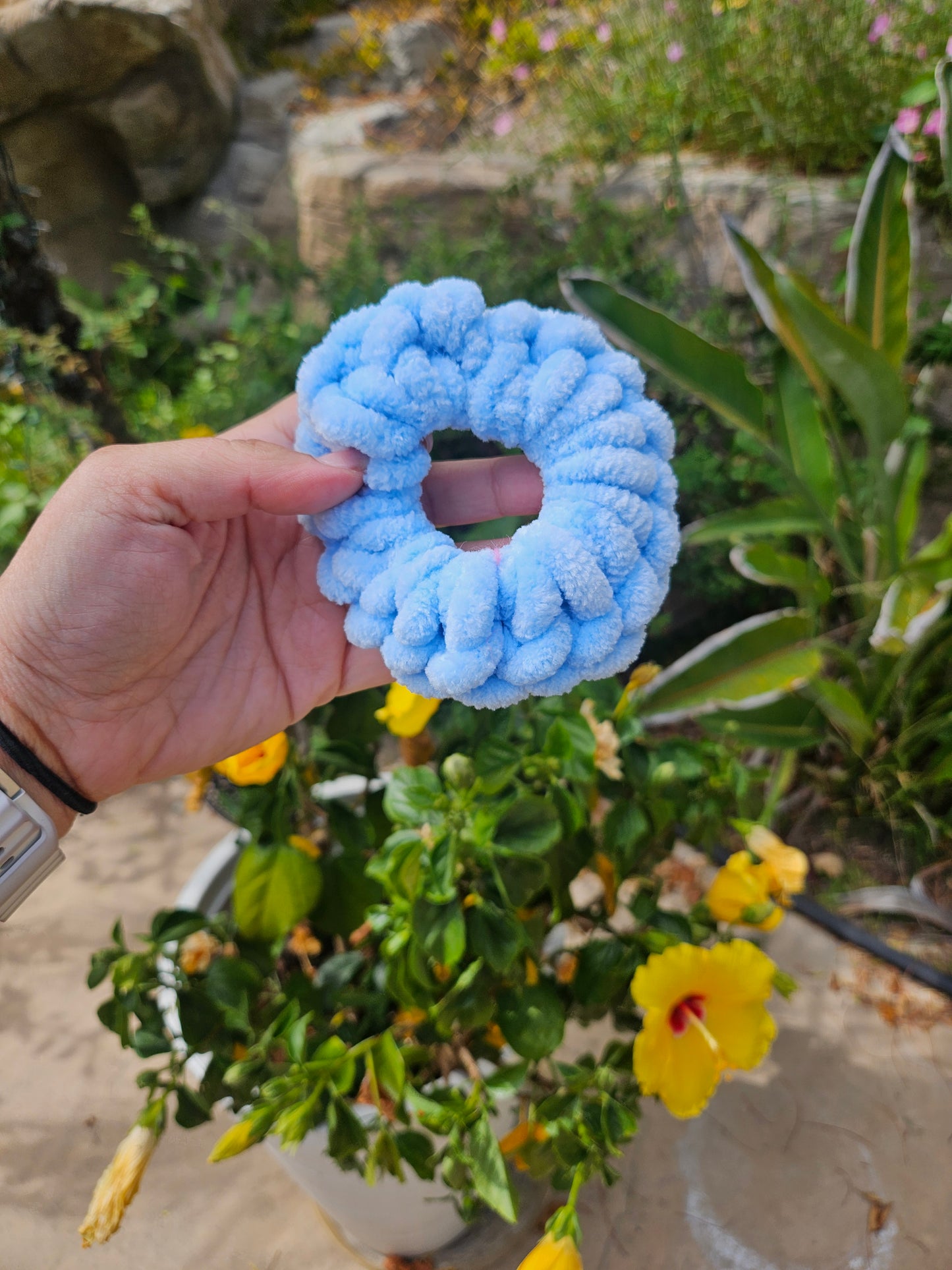 Blue scrunchies