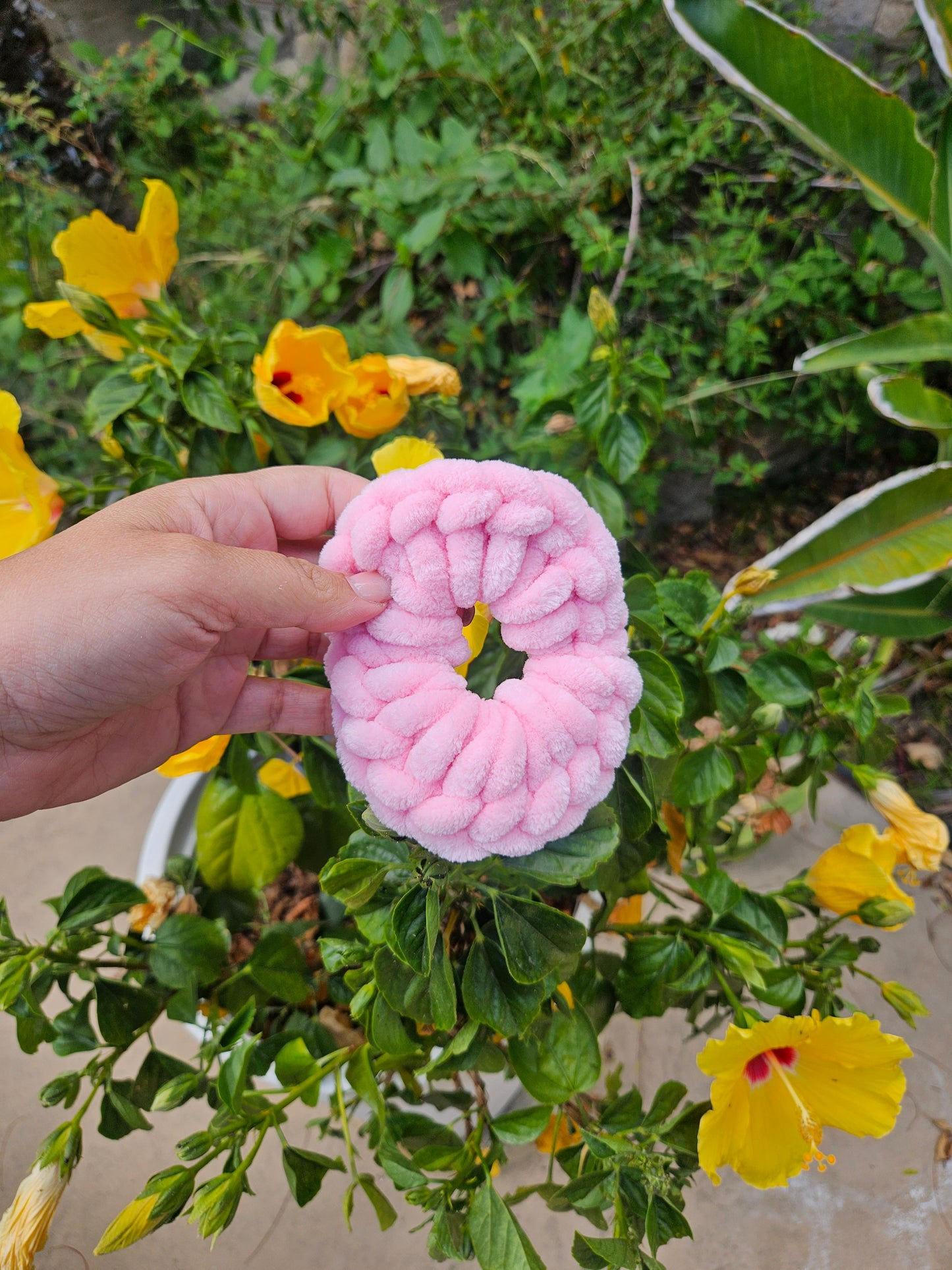 Light pink scrunchies