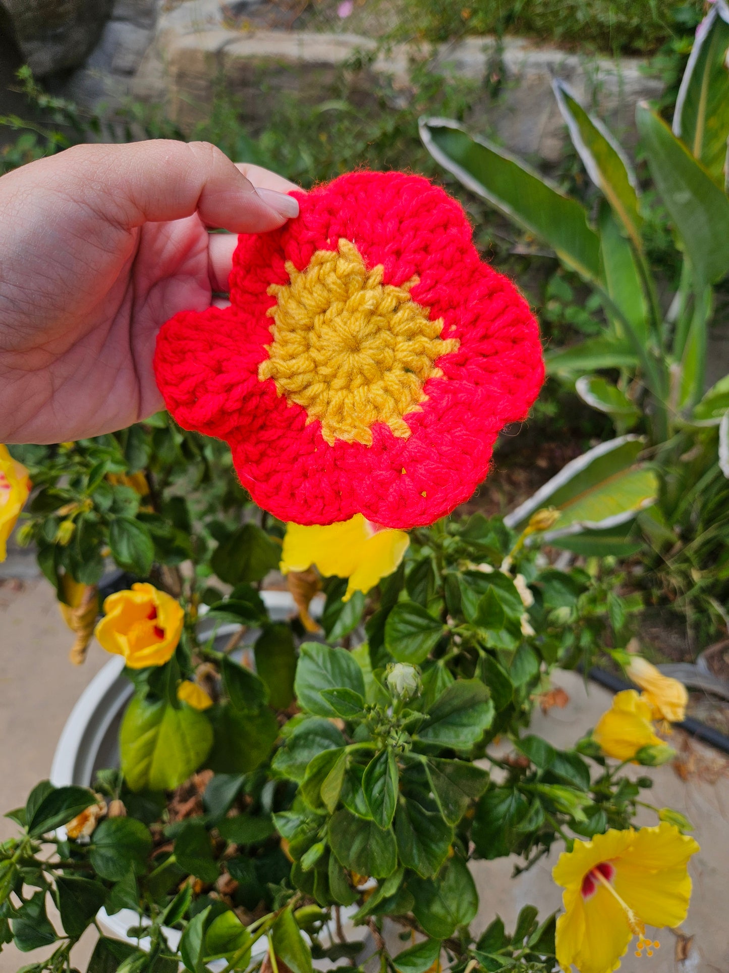Red flower coaster singles