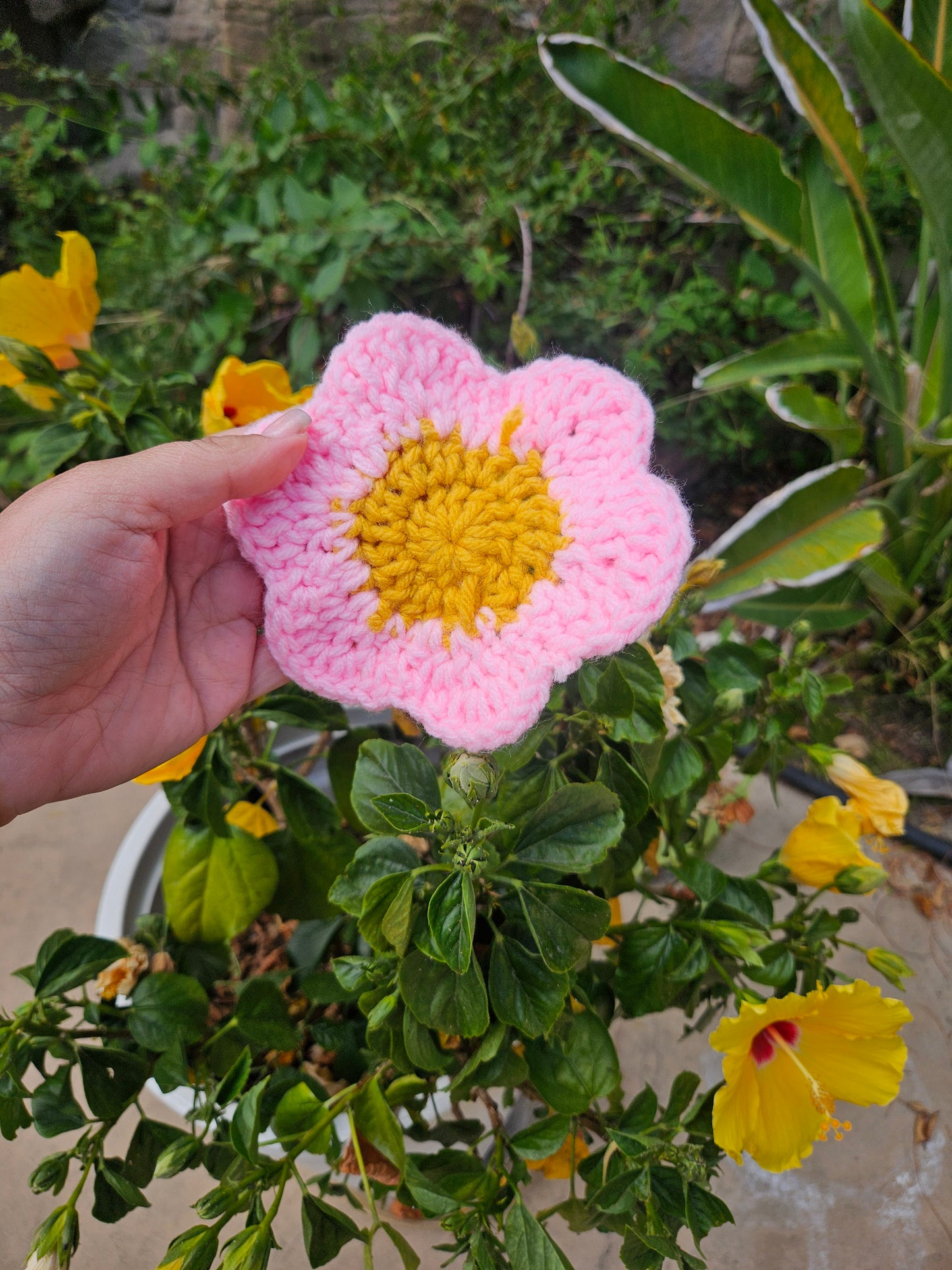 Light pink single flower coaster