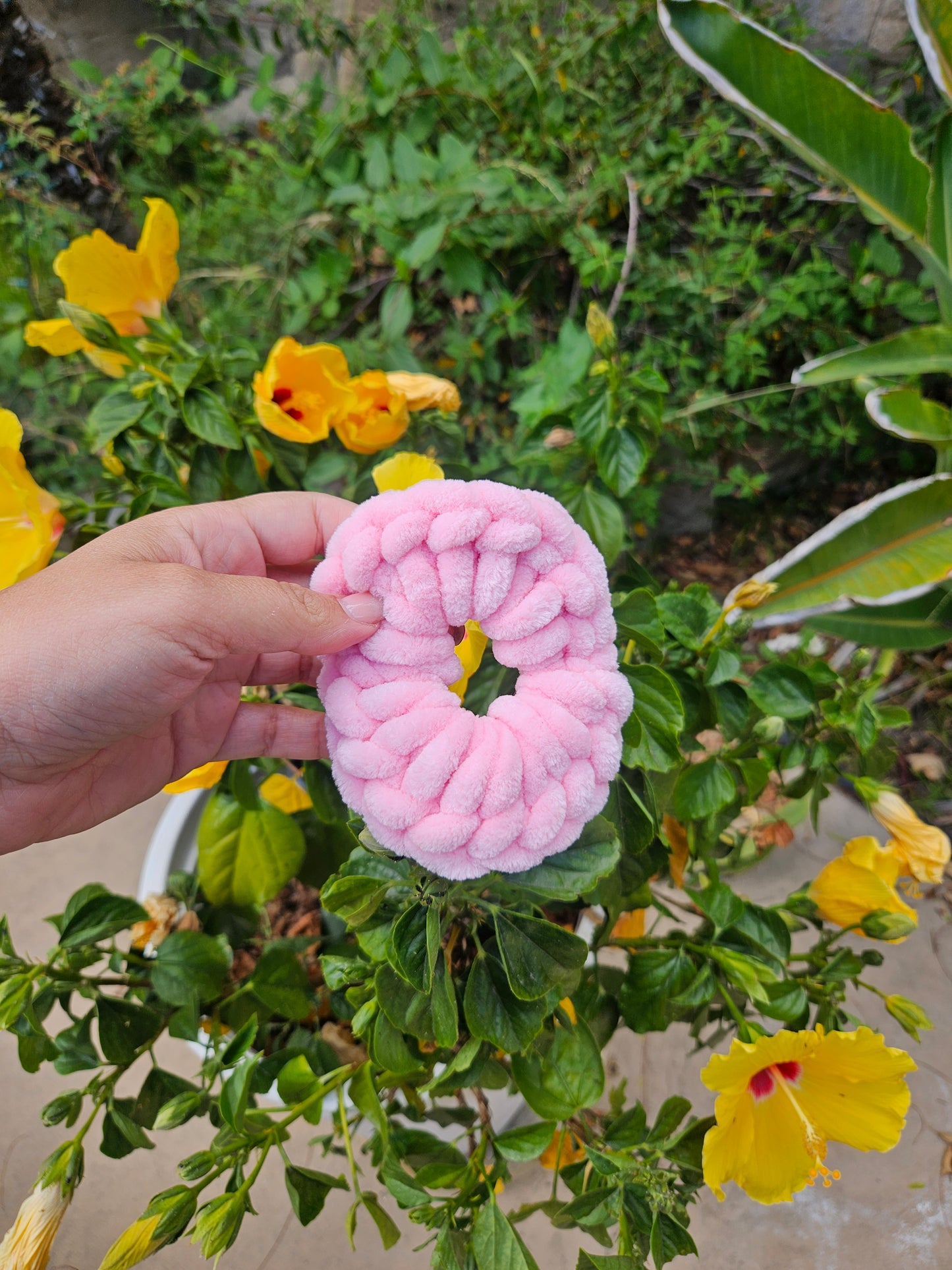 Light pink scrunchies